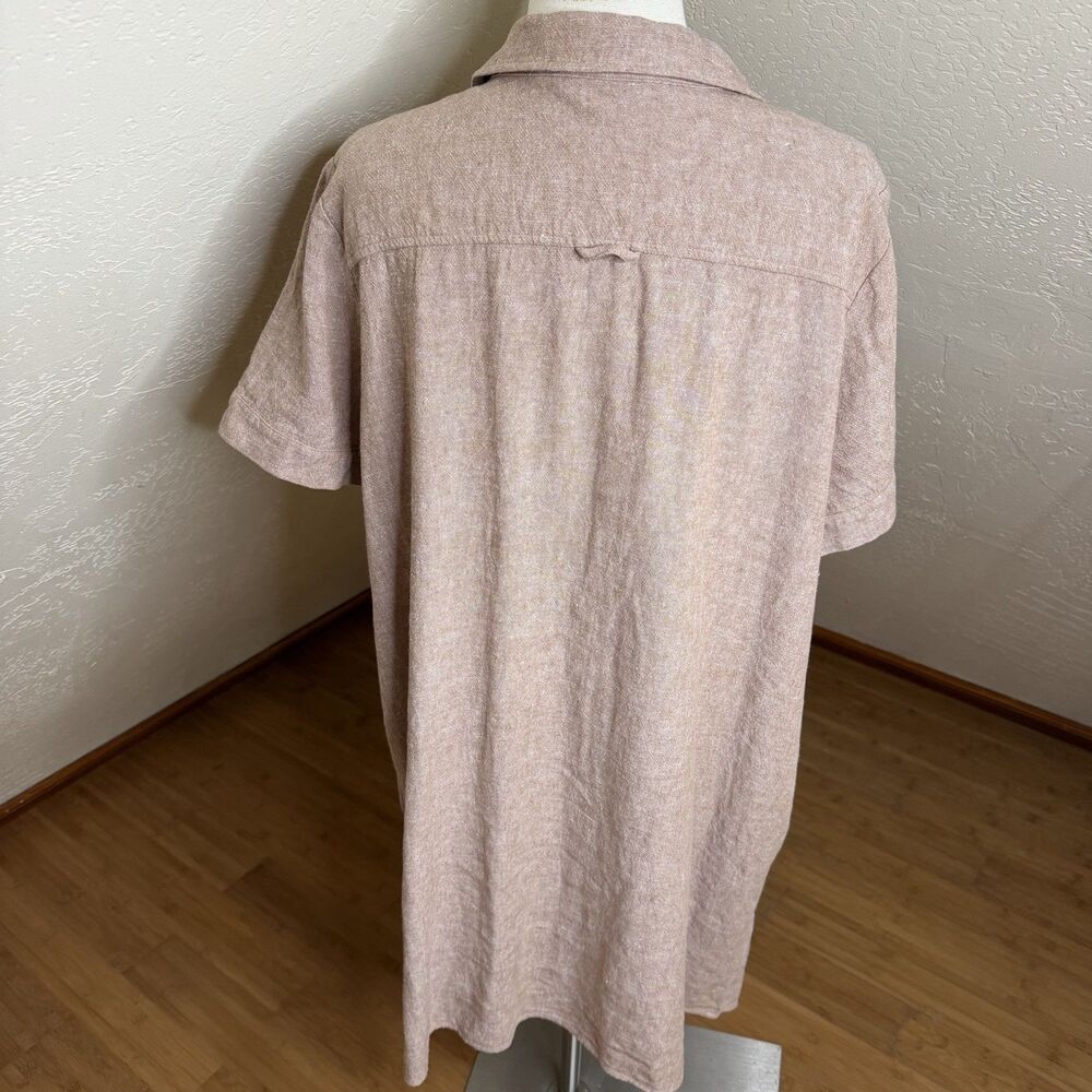 Susan Graver Linen Blend Shirt Dress Womens 1X Button Front Coastal Lagenlook - Picture 11 of 11